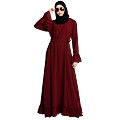 Casual frilled abaya- Maroon Casual frilled abaya- Maroon